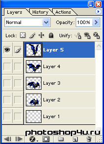 Палитра слоев Палитра слоев