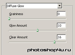 Фильтр Diffuse glow (Рассеянный свет)