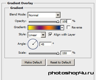 Стиль слоя Gradient Overlay (Наложение градиента)