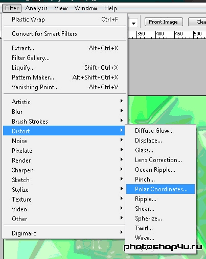 Фильтр Distort⇒Polar Coordinates