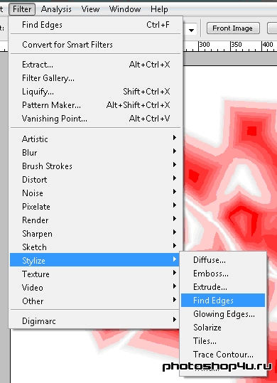 Фильтр Stylize⇒Find Edges