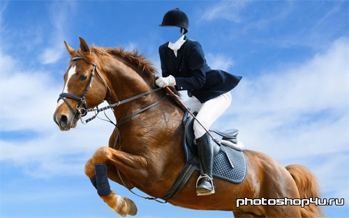 Шаблон для фотомонтажа - наездница на лошади