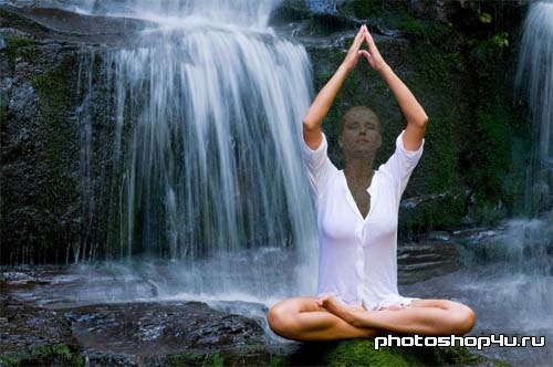 Женский шаблон для фотомонтажа - медитация
