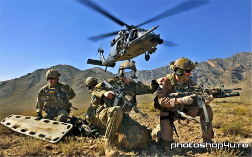 PSD шаблон для фотошоп - военная миссия