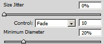 Size jitter (Колебание размера) кисти