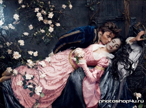 Шаблон для фото женский - поцелуй принца