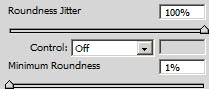 Roundness jitter (Колебание формы) кисти