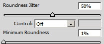 Roundness jitter (Колебание формы) кисти
