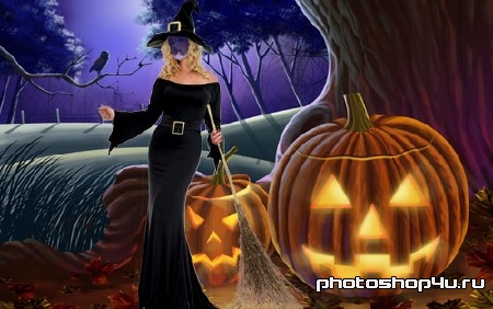 Шаблон для фотошопа - костюм для Хэллоуина