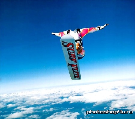 Шаблон для фотошопа - прыжки с парашютом