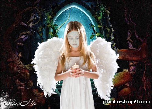 Шаблон для фотошопа - Юный ангелочек