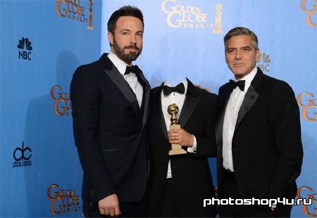 Шаблон мужской - С популярными знаменитостями Бен Аффлек и Джордж Клуни