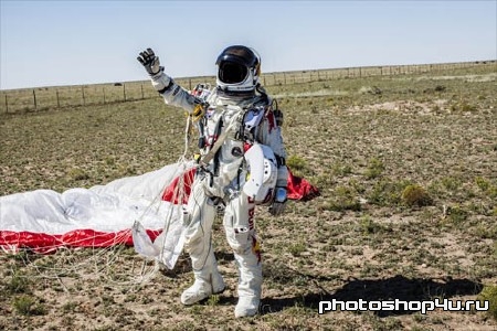 Шаблон для фотошопа - В костюме космонавта