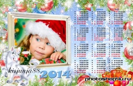Новогодний календарь-рамка для фото - Лошадка к нам стучиться