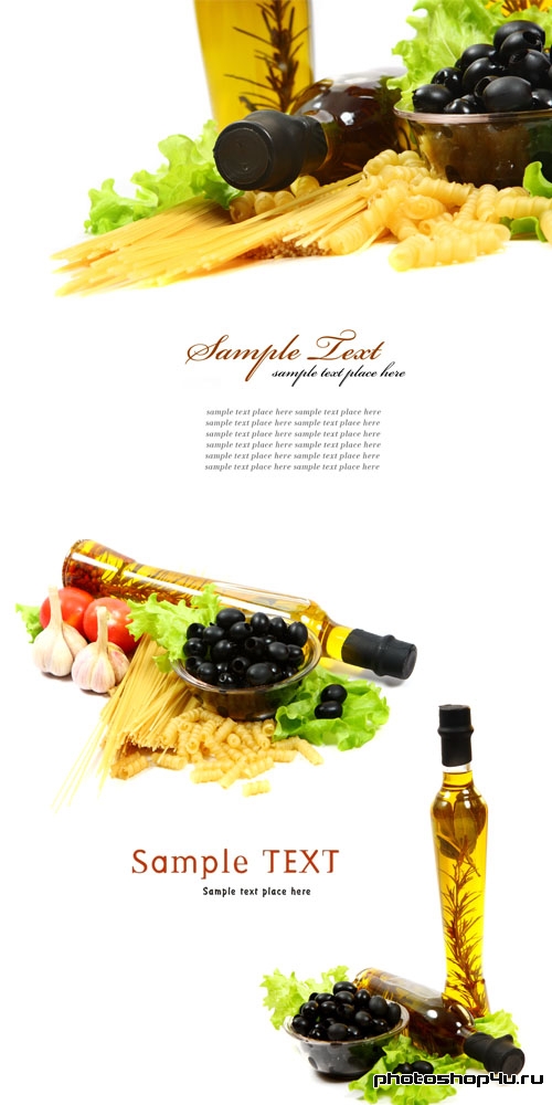 Оливковое масло, сыр и спагетти