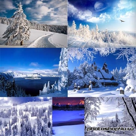 Фоны для фото - Заснеженная зима