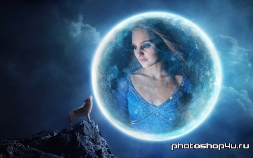 Рамка для фотографии - Волк воющий на луну Рамка для фотографии - Волк воющий на луну