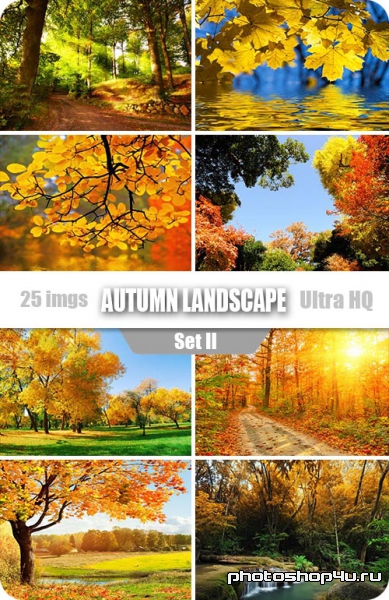 Autumn Landscape Set 2 | Осенние пейзажи часть вторая - Высококачественный растровый клипарт