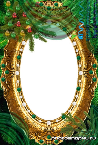 Рамка - Зимний портрет в зелёных тонах