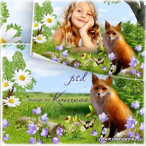 Детская рамка для фото - Рыжая лисичка