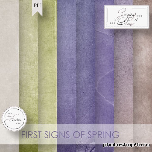 Весений скрап с цветочными пастельными элементами - Первые признаки весны