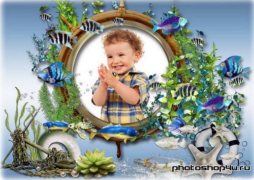 Детская рамка для фото -  Водный мир 