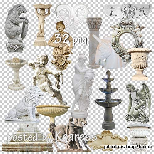 Png клипарт - Архитектура - Статуи, барельефы, колонны, фонтаны