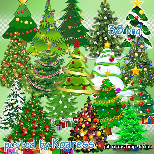 Клипарт png - Новогодние , рождественские елки